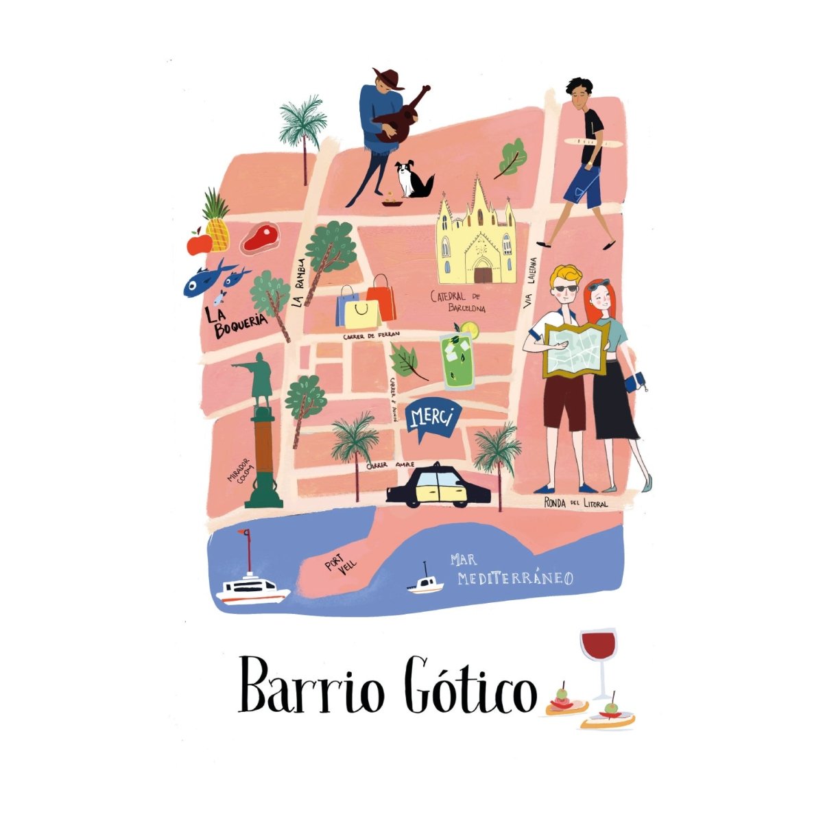 Barrio Gotico Barcelona Tote Bag - DesignPlace