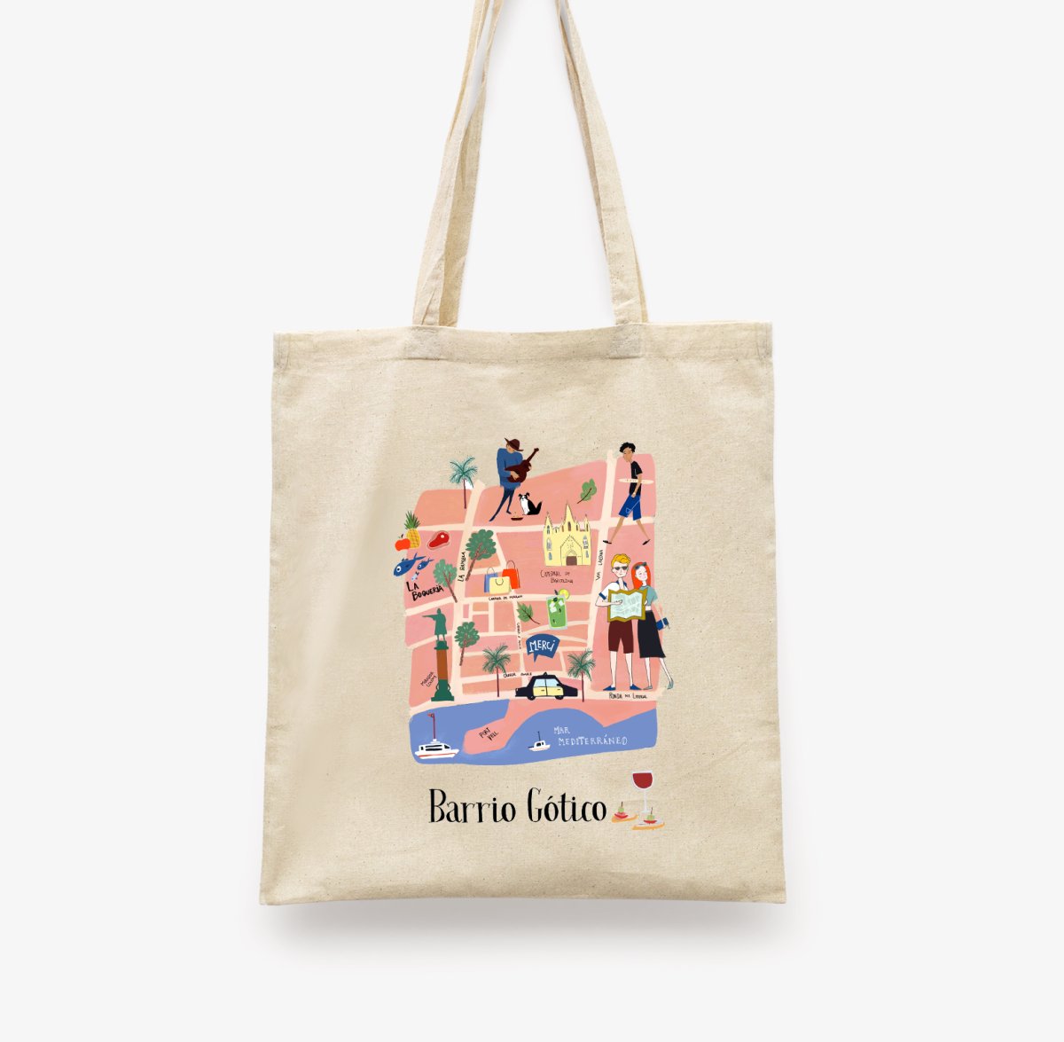 Barrio Gotico Barcelona Tote Bag - DesignPlace