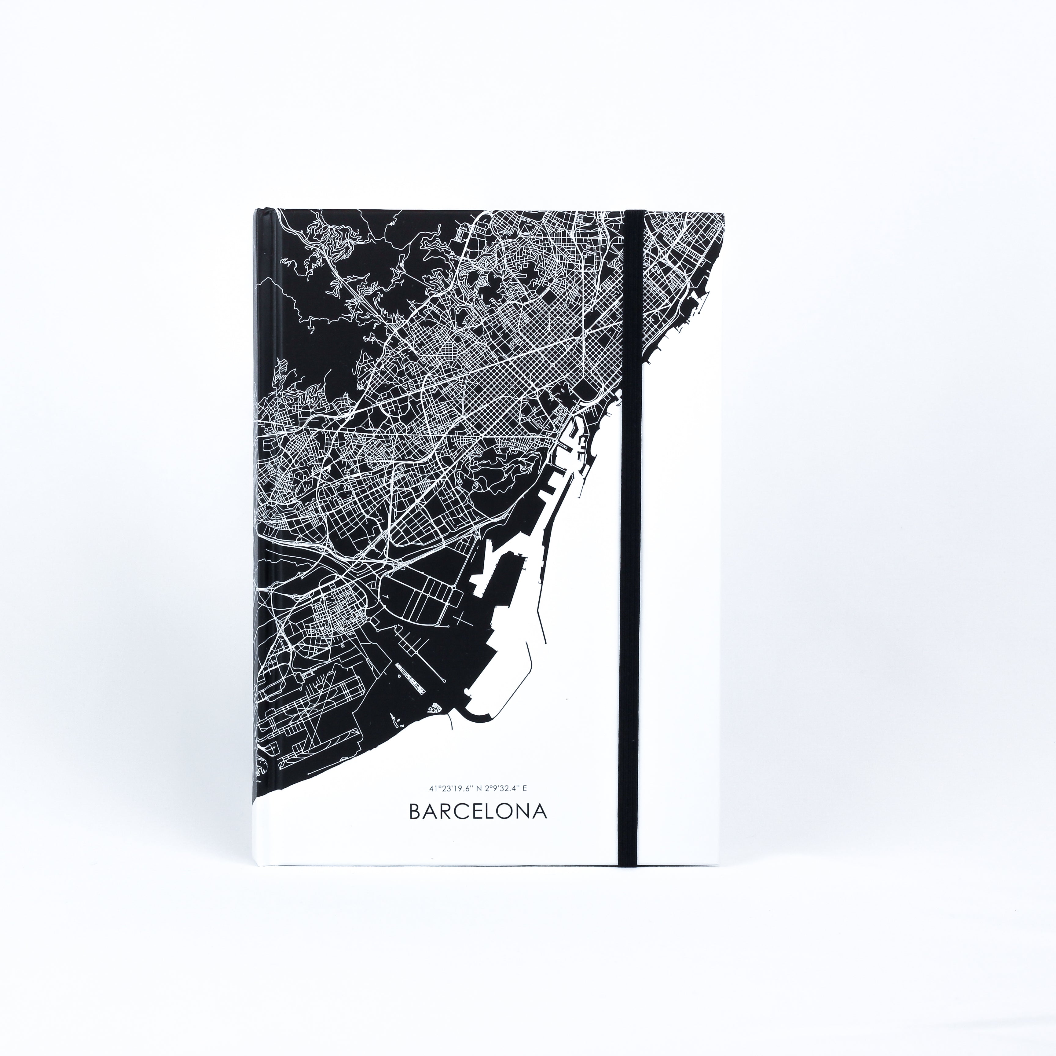 Barcelona B&W Map A5 Bullet Journal