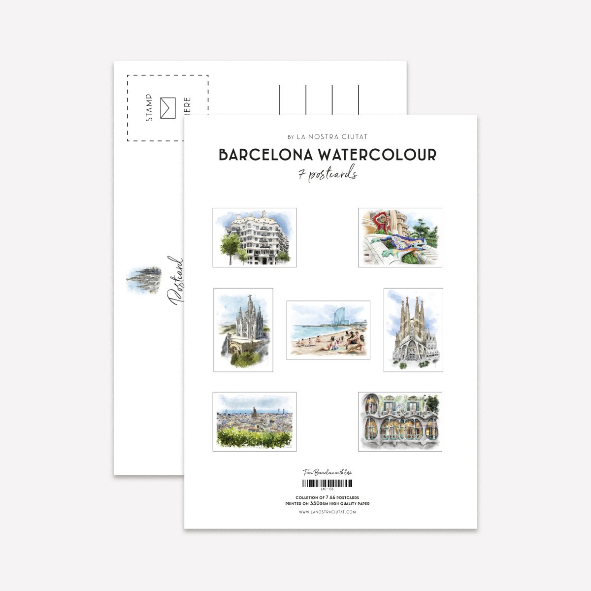 BCN Watercolour Postcard Pack - DesignPlace