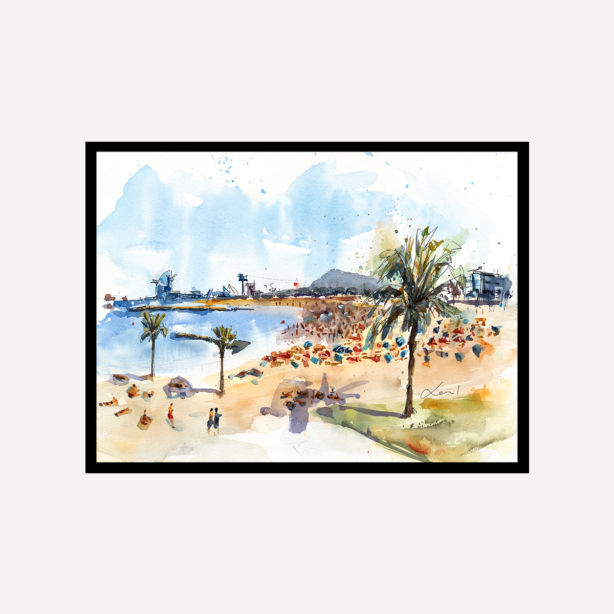 Barcelona Beach Art Print