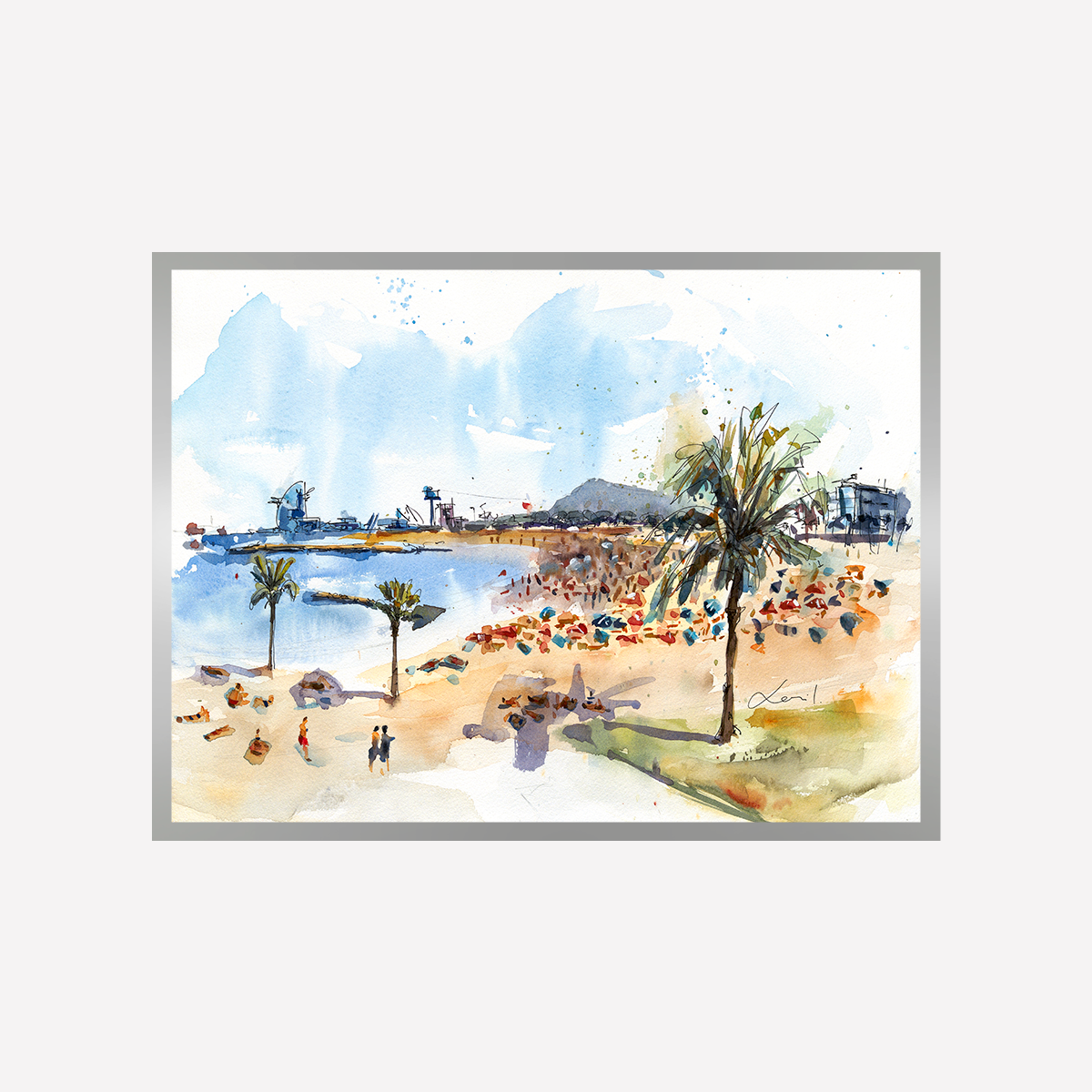 Barcelona Beach Art Print