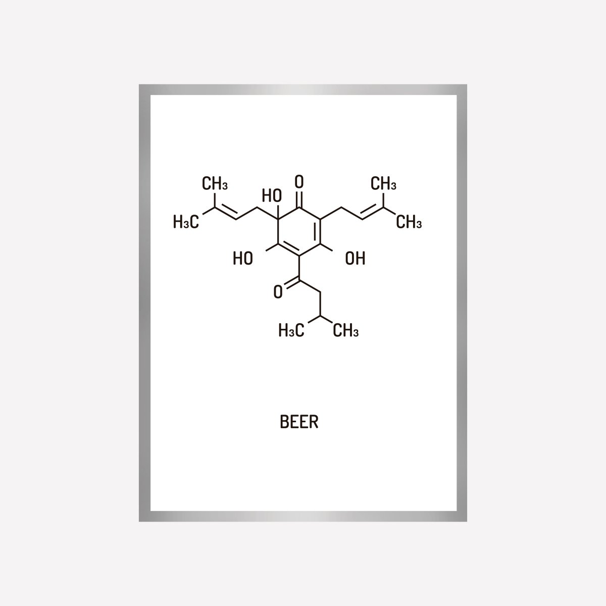 Beer Chemical Structure Art Print - DesignPlace