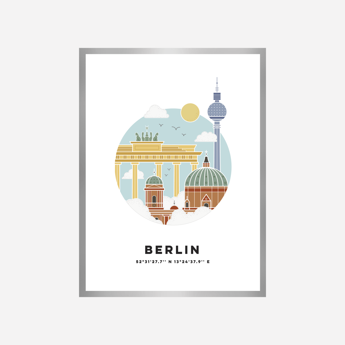 Berlin Cityscape Colour Art Print - DesignPlace