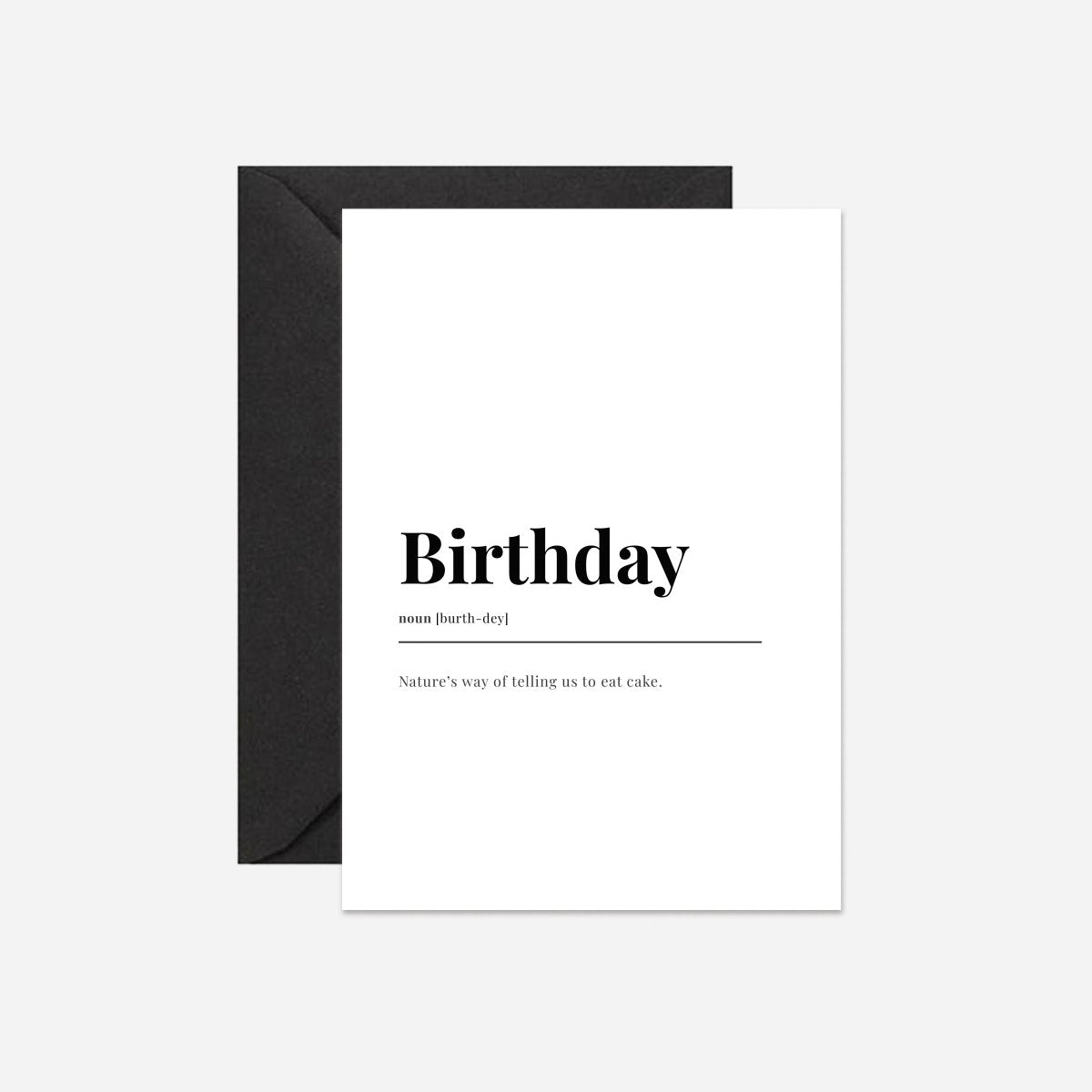 Birthday Cake Dictionary Card - DesignPlace