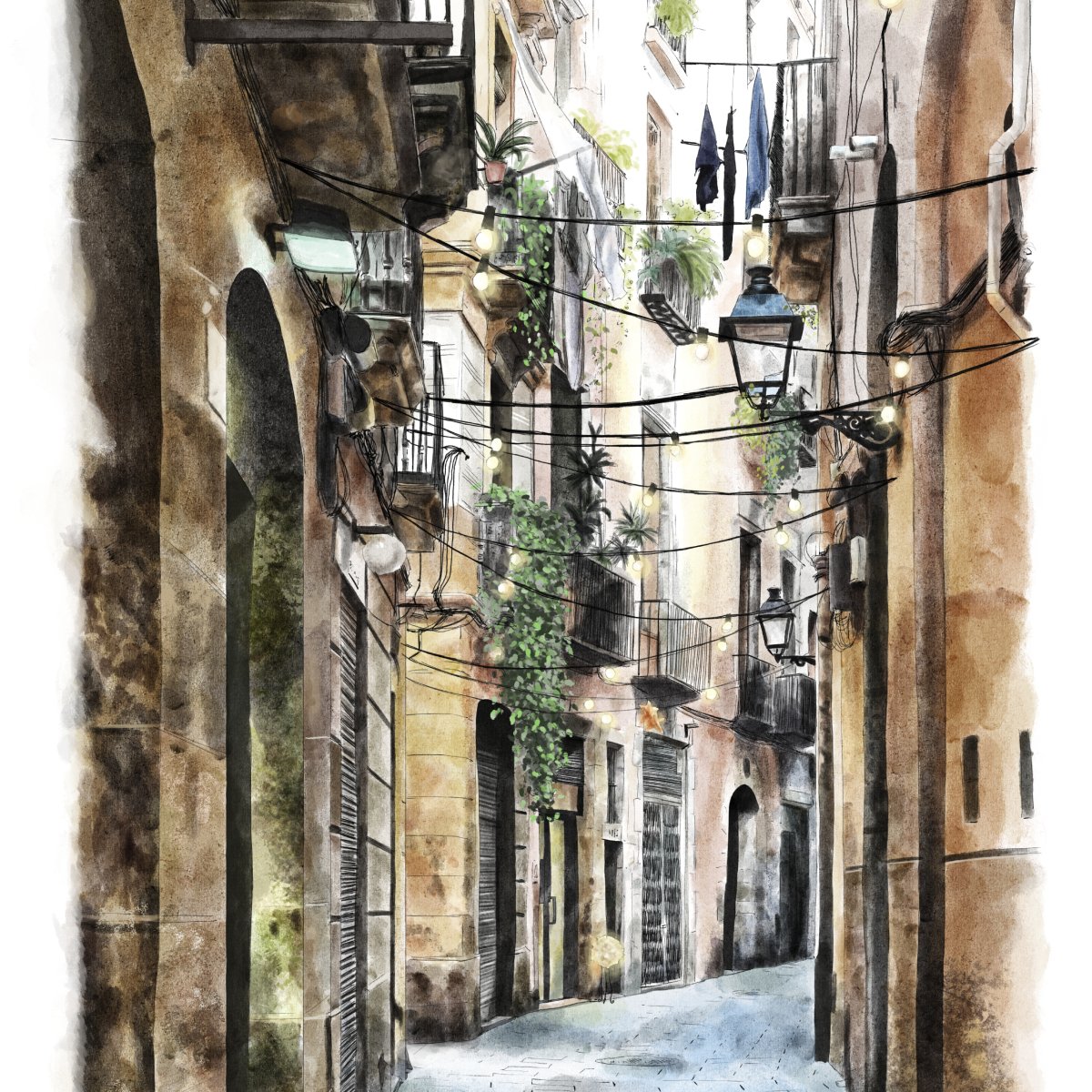 Calles del Born Art Print - DesignPlace