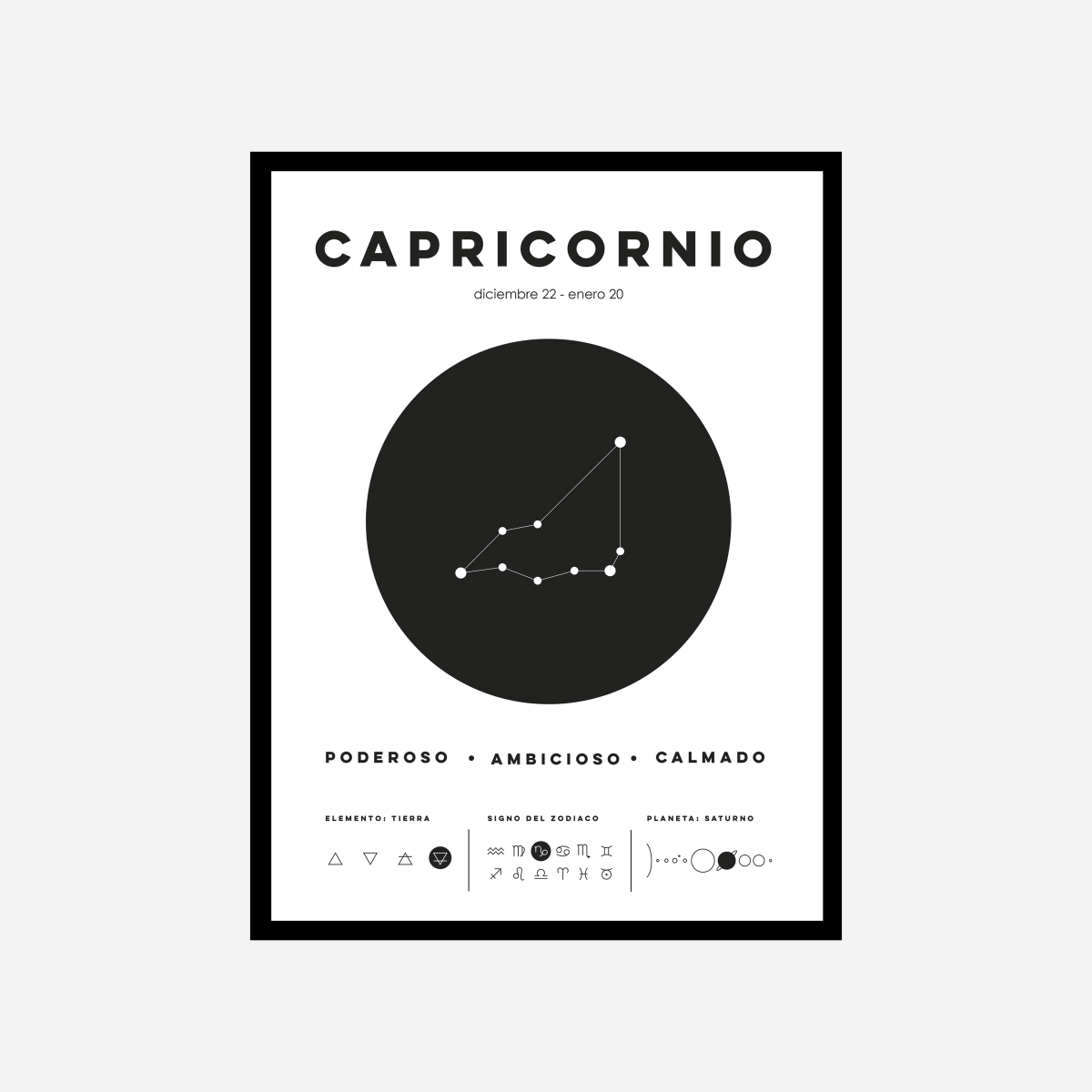 Capricornio Zodiac Sign Art Print - DesignPlace