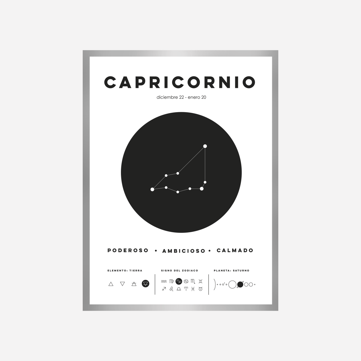 Capricornio Zodiac Sign Art Print - DesignPlace