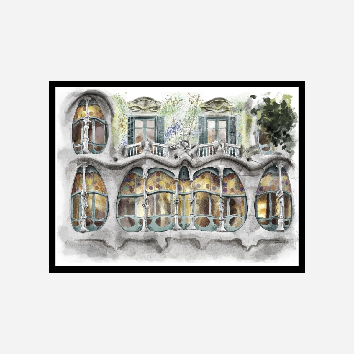 Casa Batlló Detail Art Print - DesignPlace