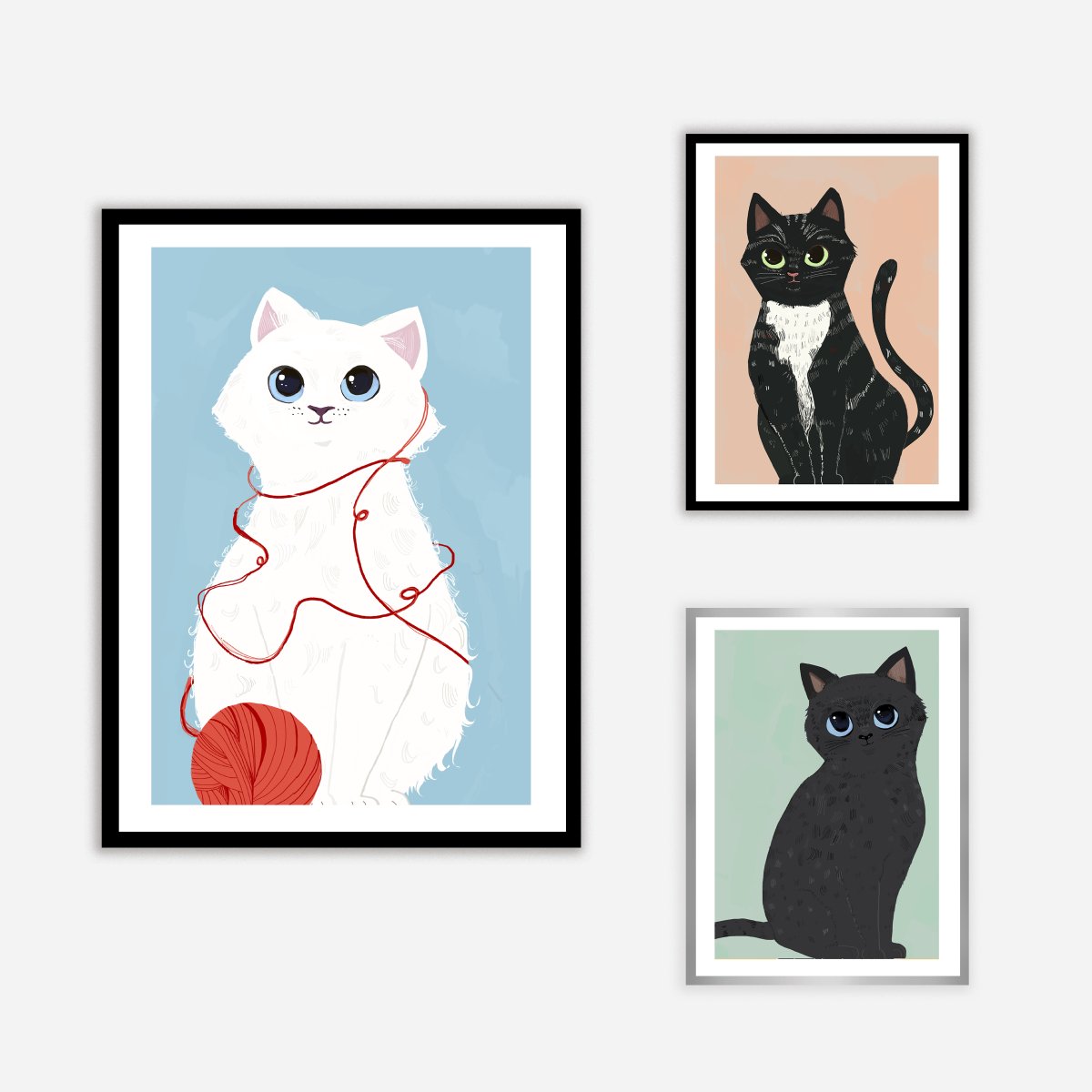 Cat Blue Art Print - DesignPlace