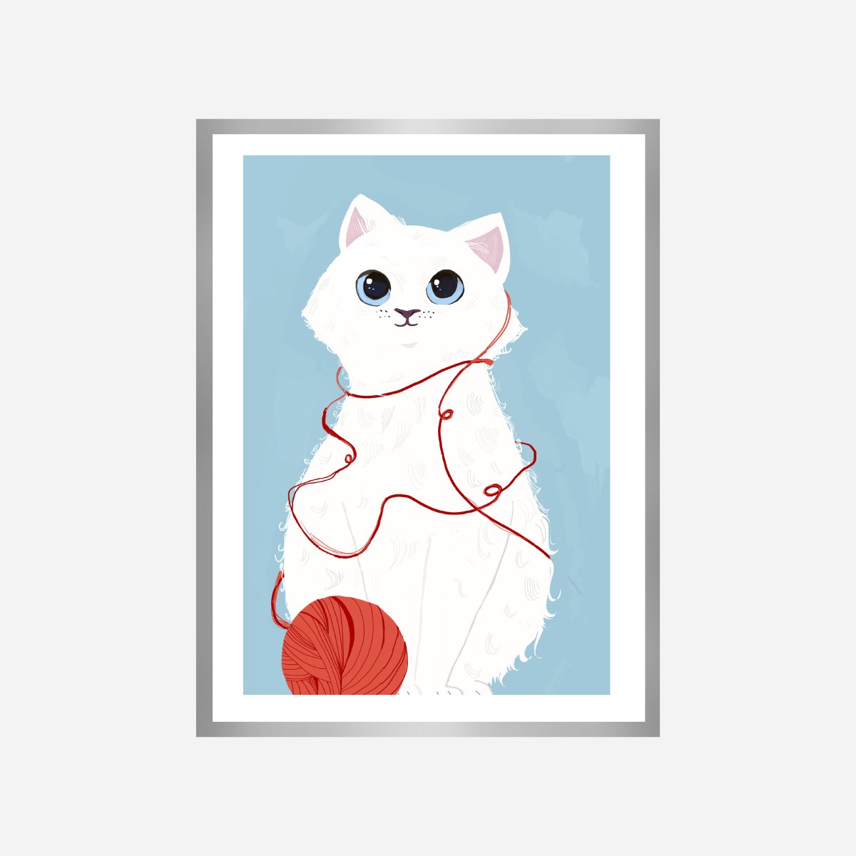 Cat Blue Art Print - DesignPlace