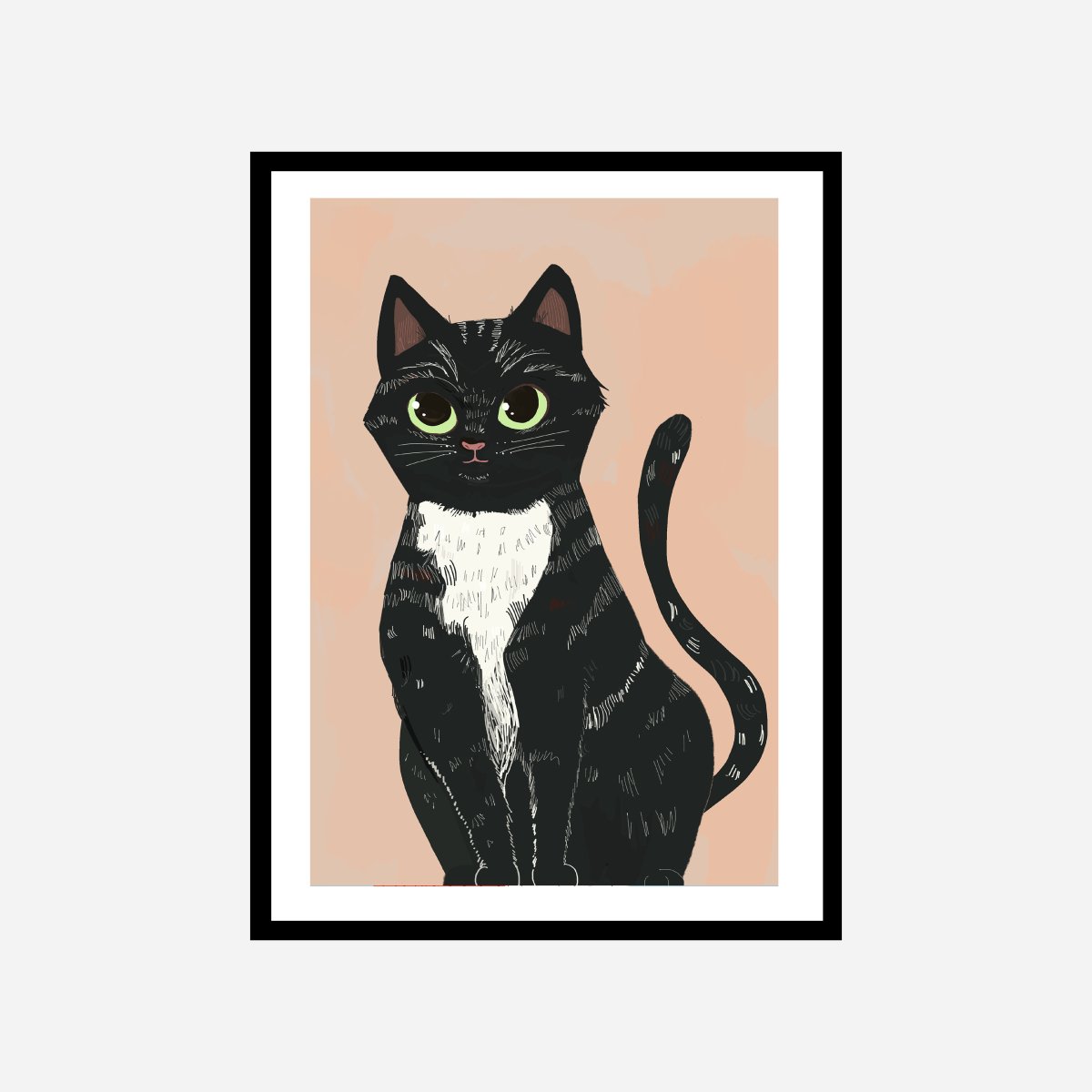 Cat Cream Pink Art Print - DesignPlace