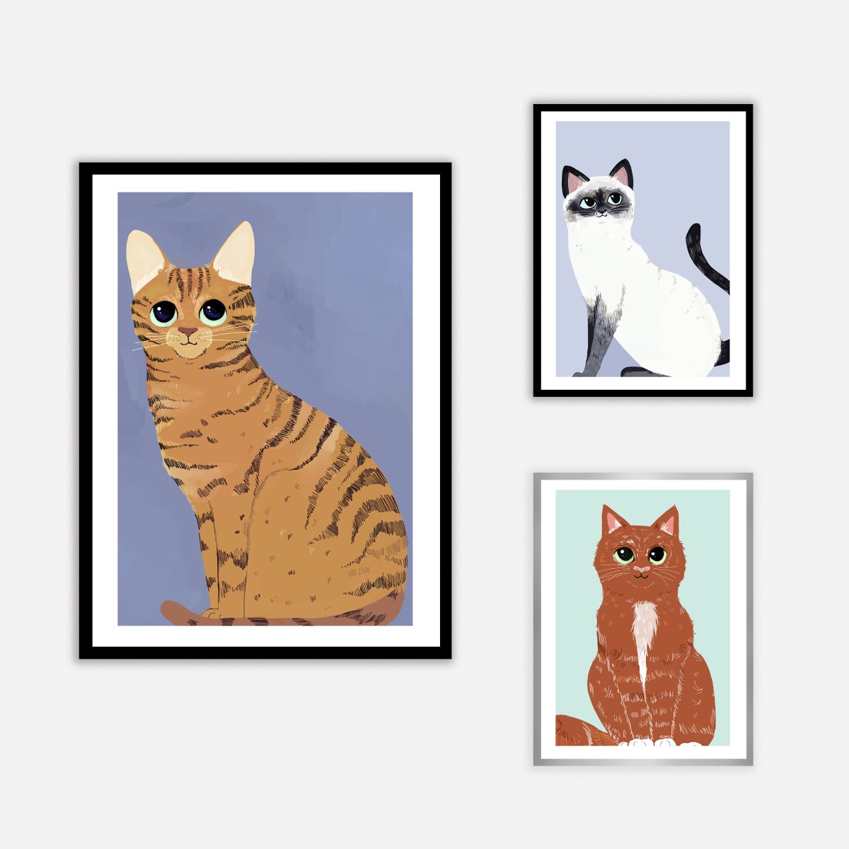 Cat Dark Blue Art Print - DesignPlace