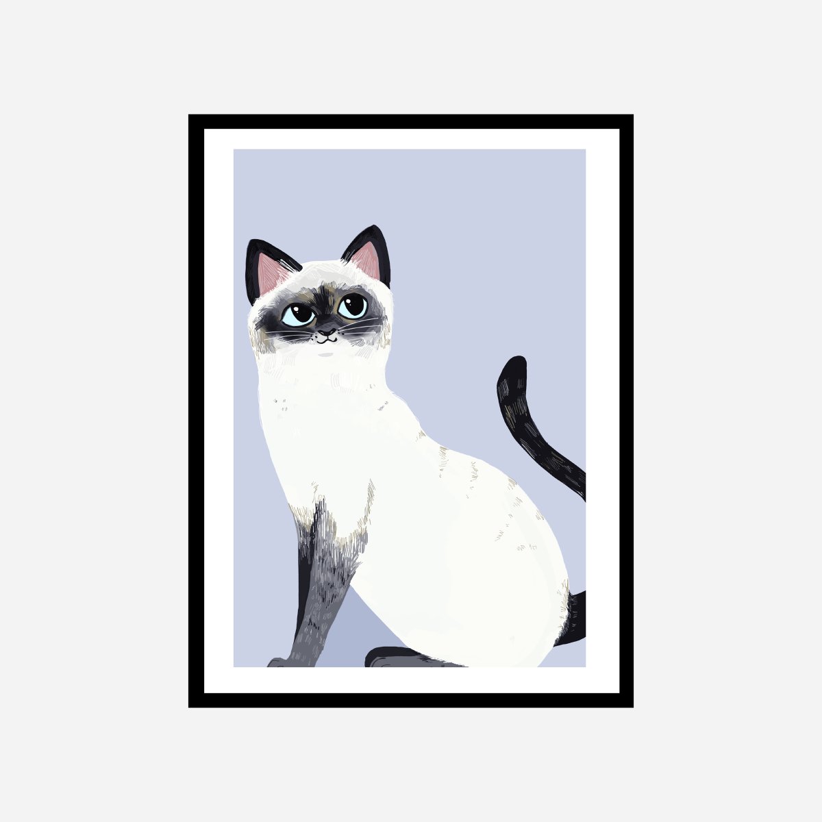 Cat Light Purple Art Print - DesignPlace