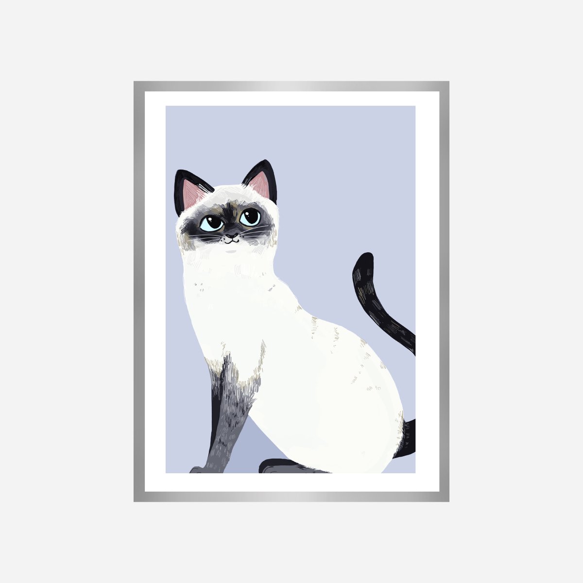 Cat Light Purple Art Print - DesignPlace