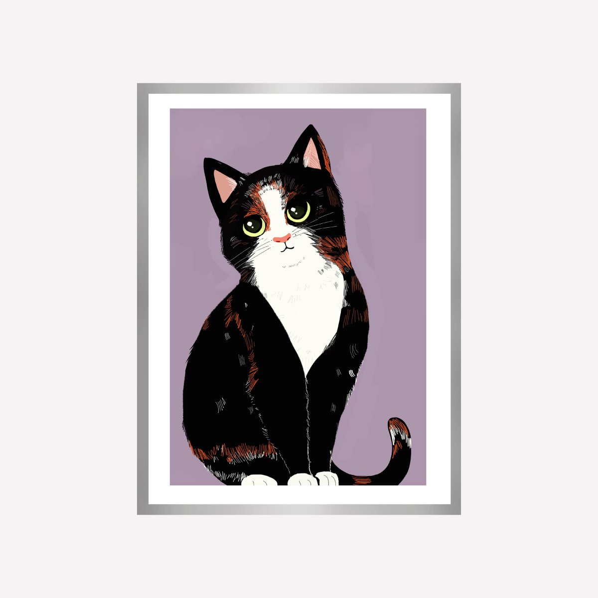 Cat Purple Art Print - DesignPlace