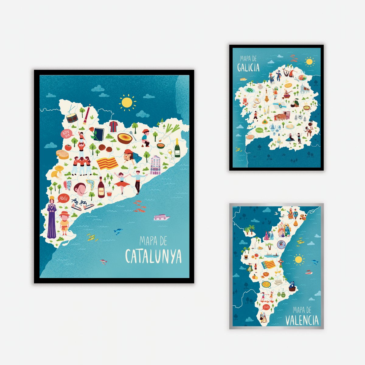 Catalunya Mapa Art Print - DesignPlace