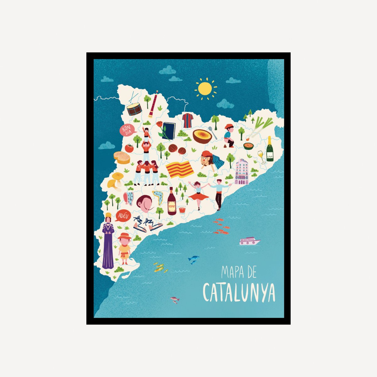 Catalunya Mapa Art Print - DesignPlace