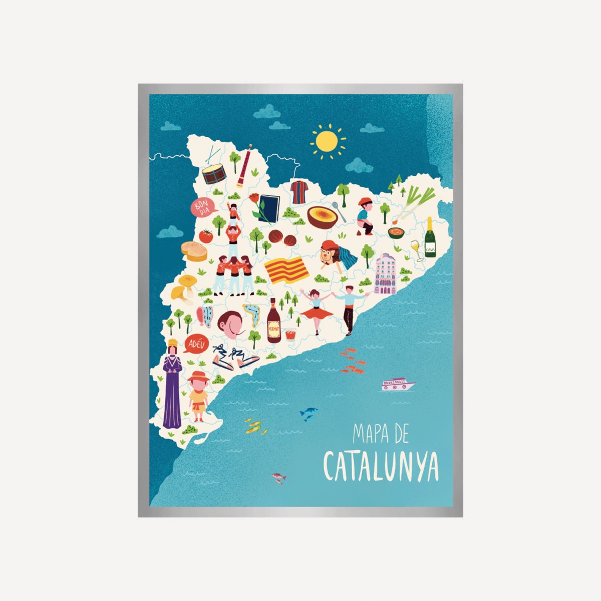 Catalunya Mapa Art Print - DesignPlace