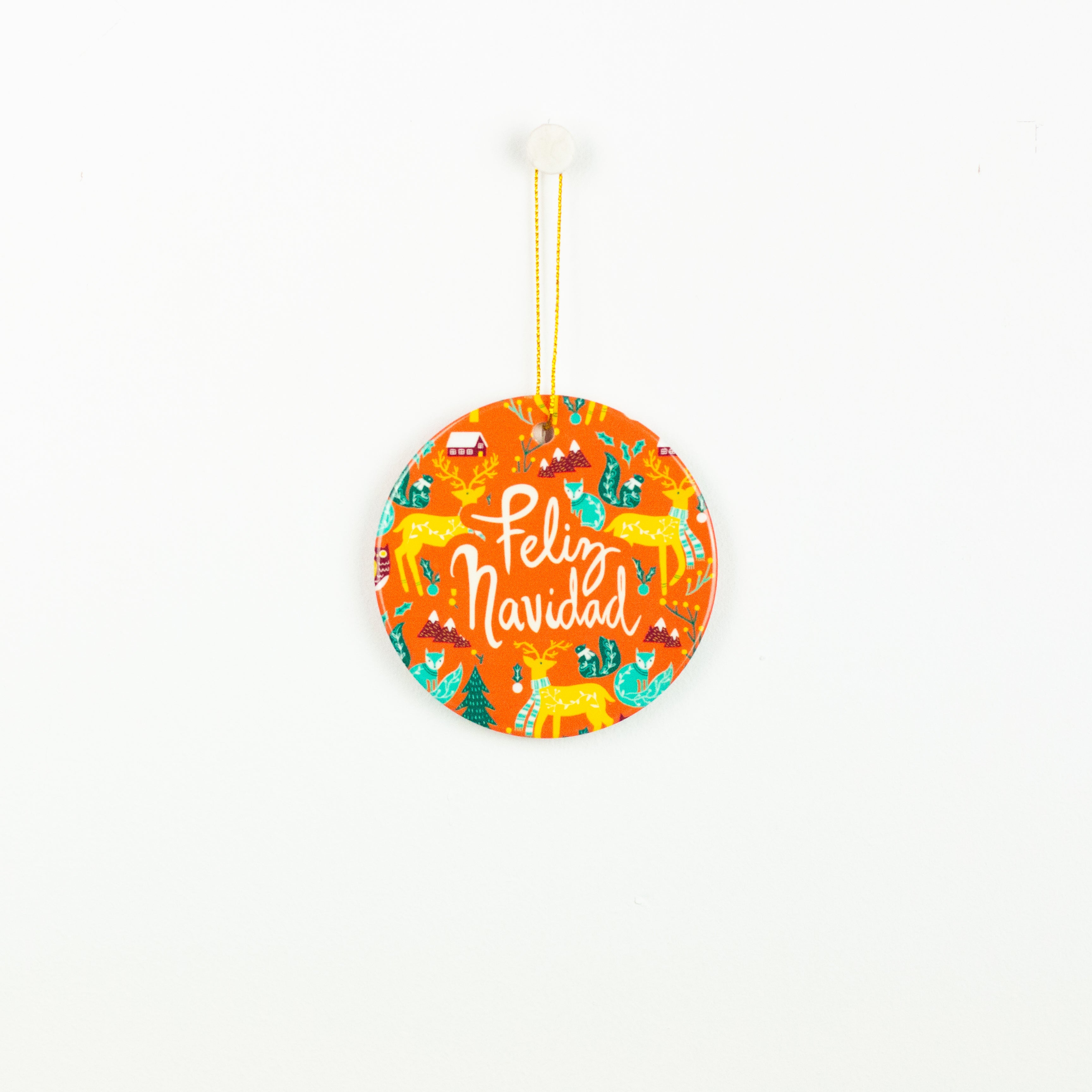 Christmas Forest Feliz Navidad Ornament