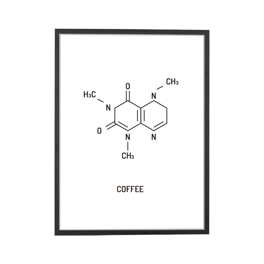 Coffee Chemical Structure Art Print - DesignPlace