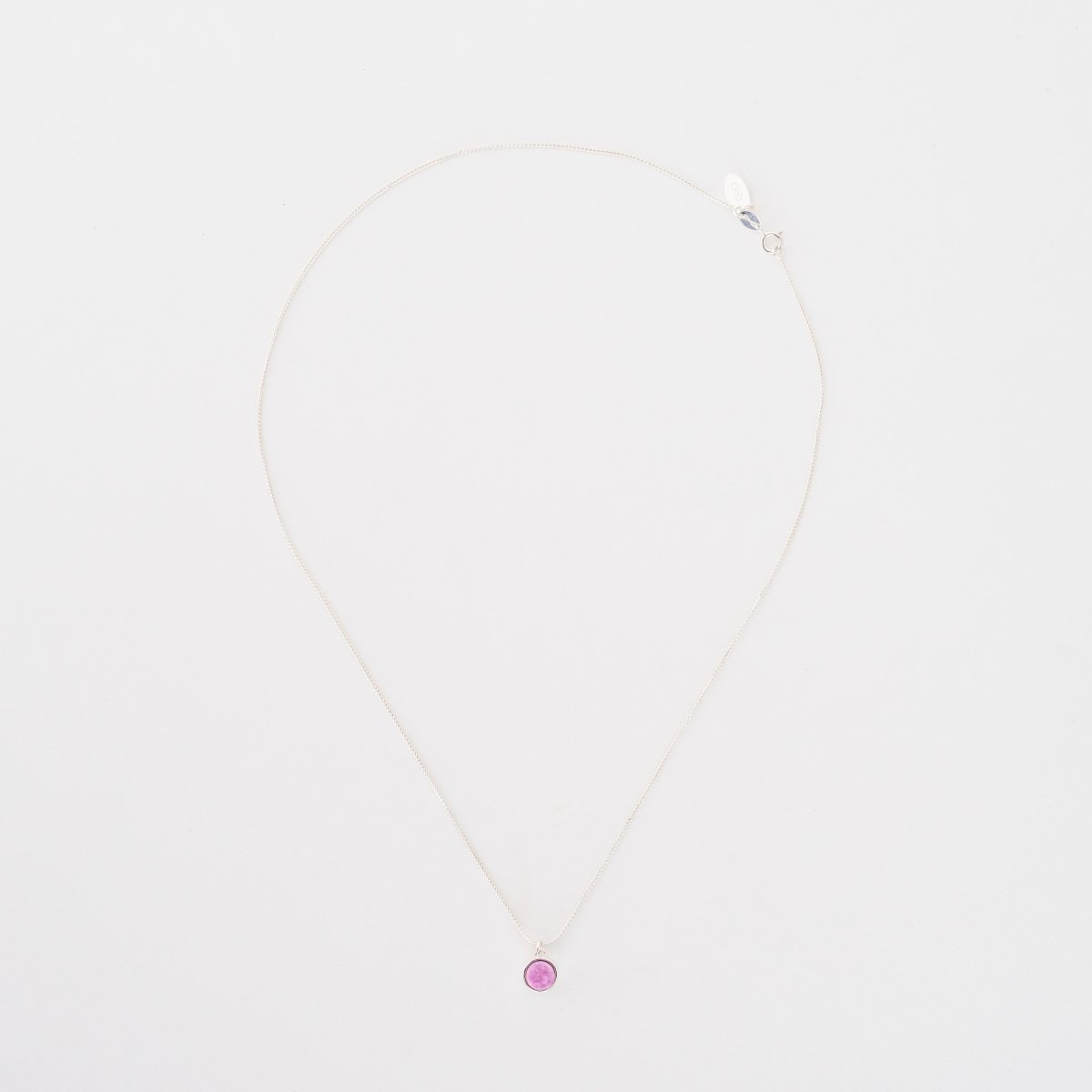 Collar Piedra Drusa Rosa Plateado - DesignPlace