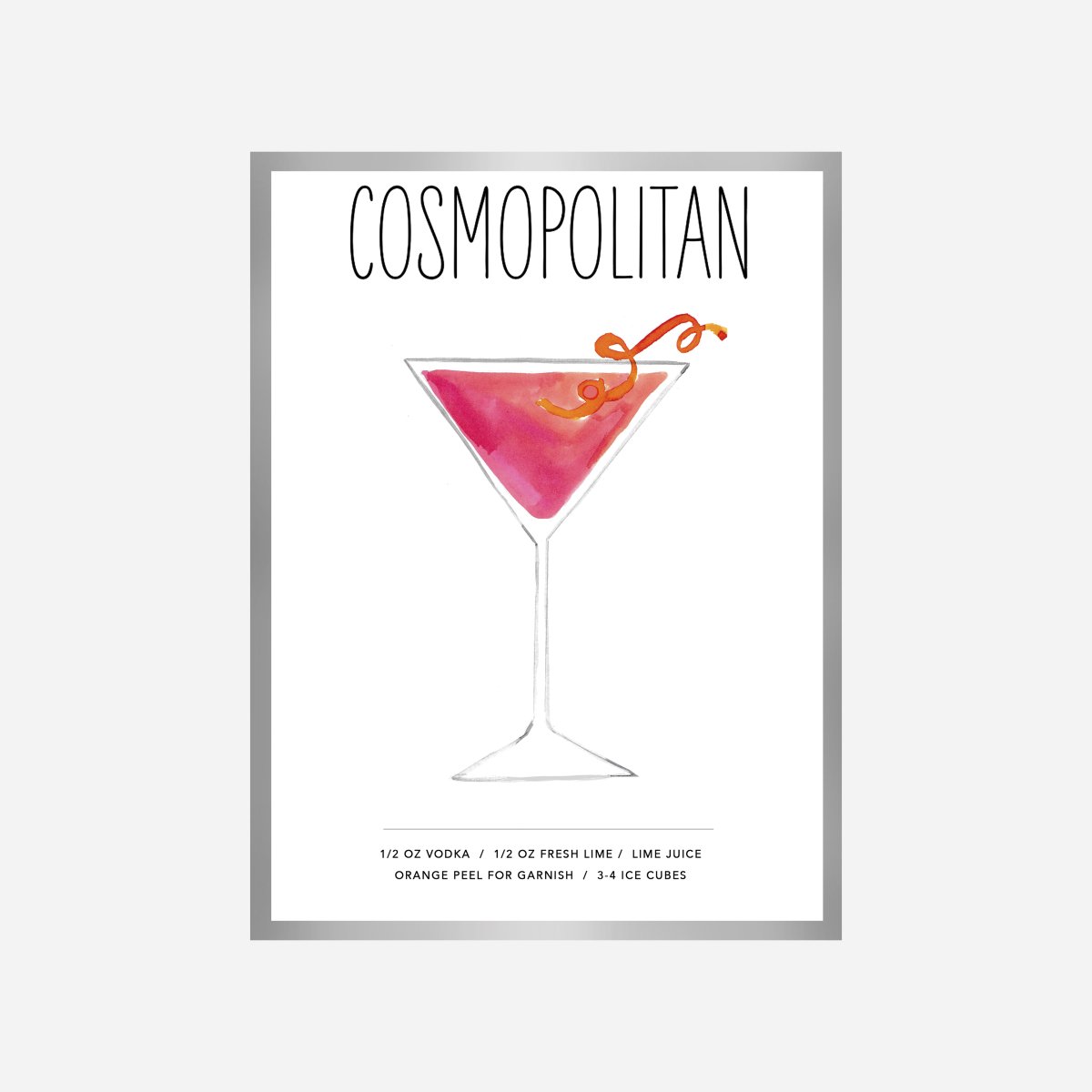 Cosmopolitan Recipe Art Print - DesignPlace