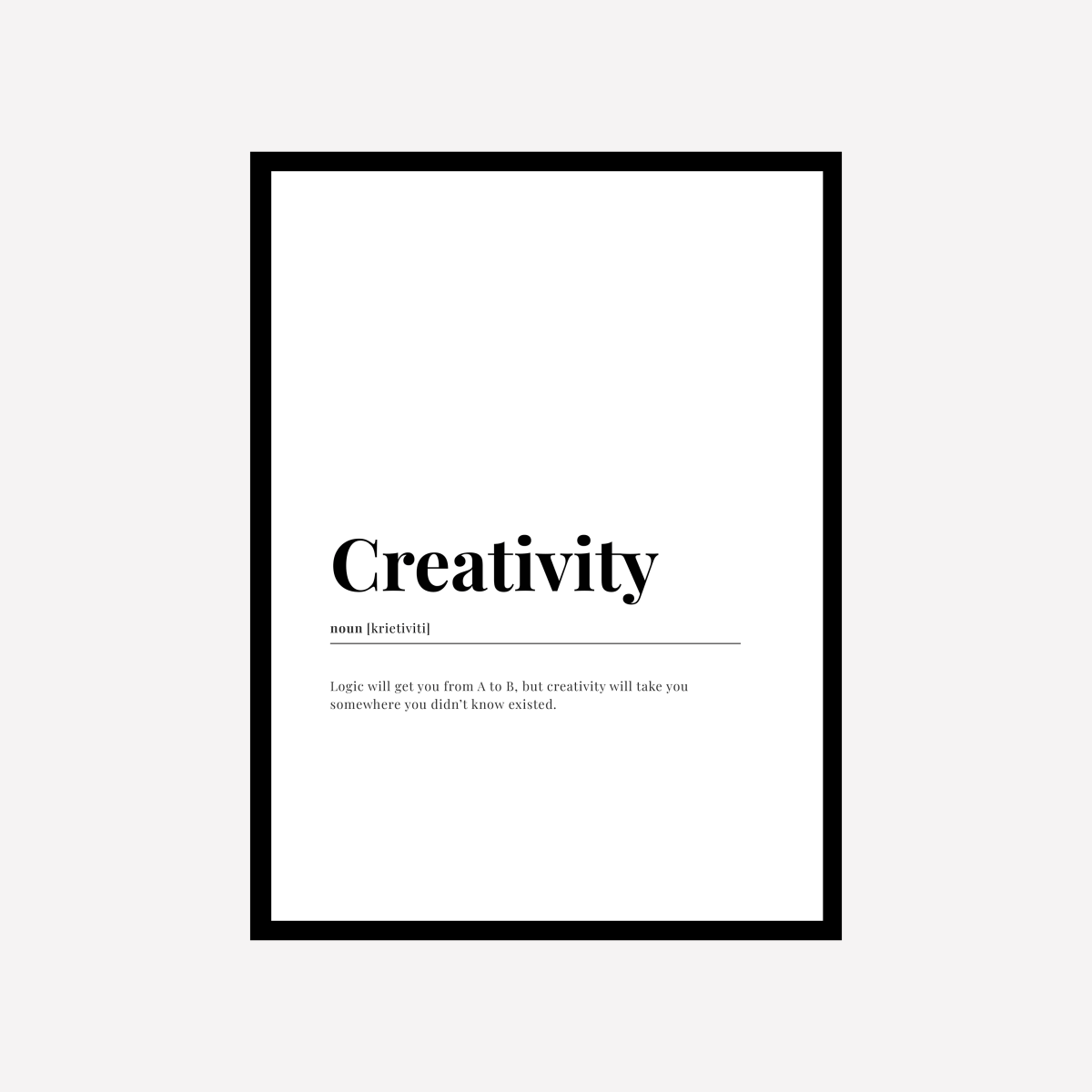 Creativity English Dictionary Art Print - DesignPlace