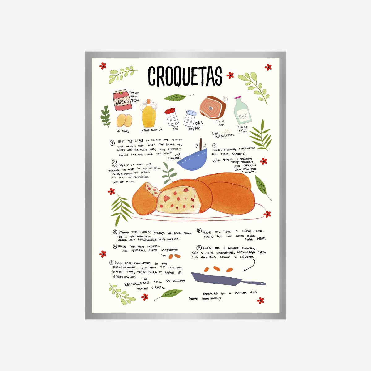 Croquetas Recipe Art Print - DesignPlace