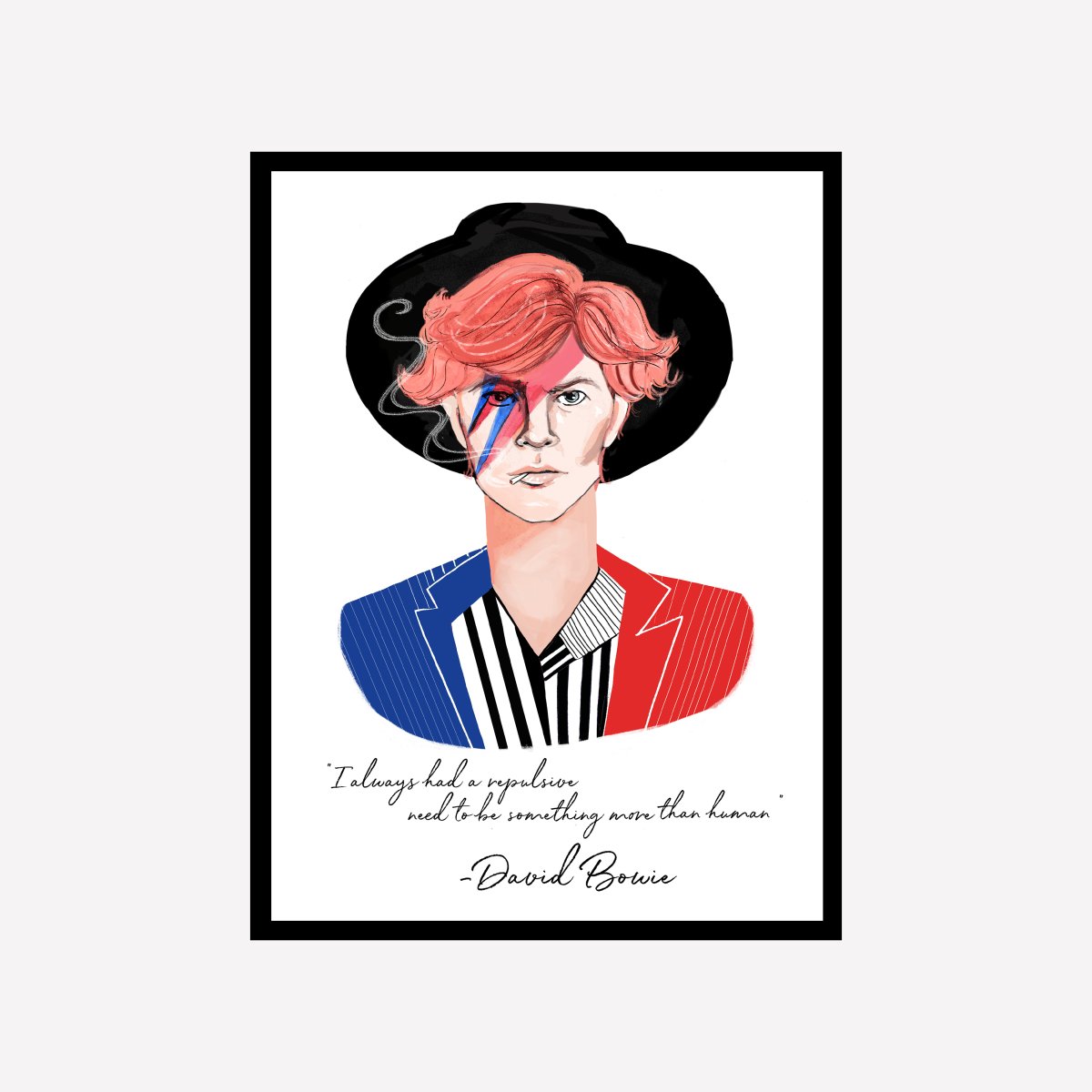 David Bowie Human Art Print - DesignPlace