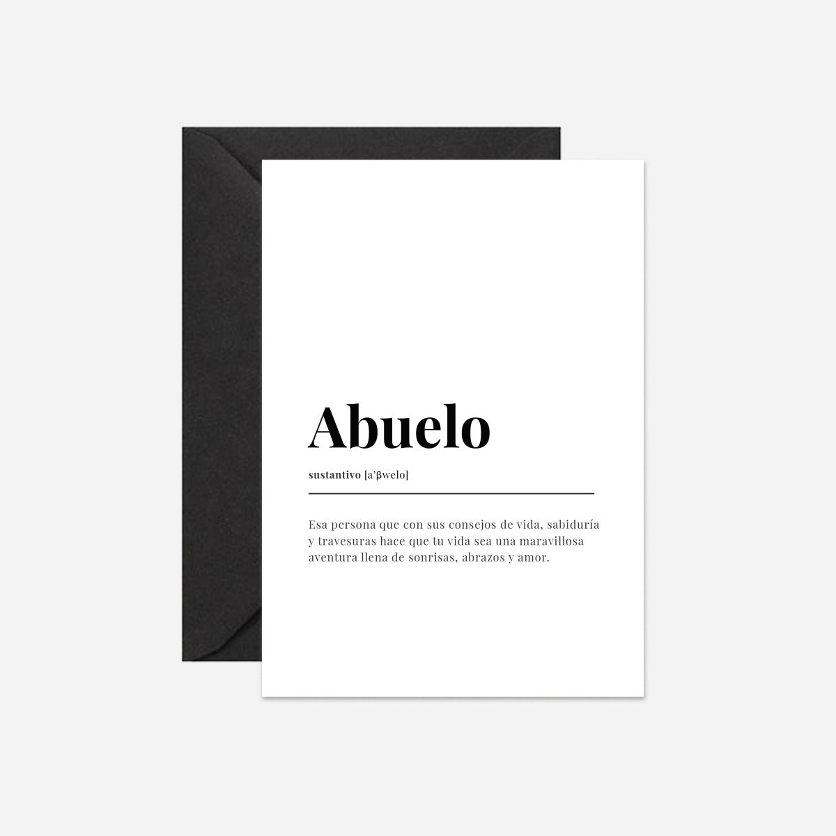 Definición Abuelo Castellano Tarjeta de Felicitación - DesignPlace