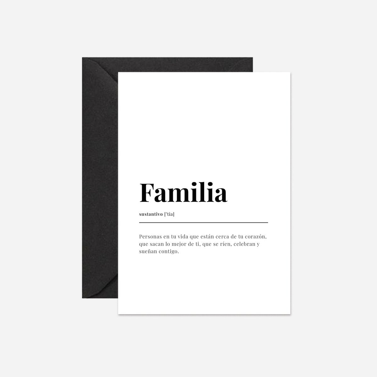 Definición Familia Castellano Tarjeta de Felicitación - DesignPlace