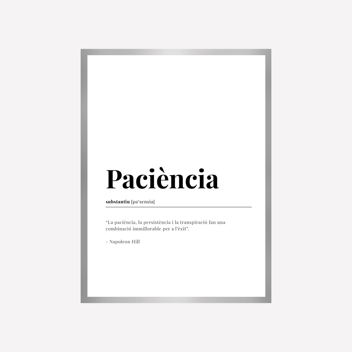 Definición Paciència Català Lámina - DesignPlace