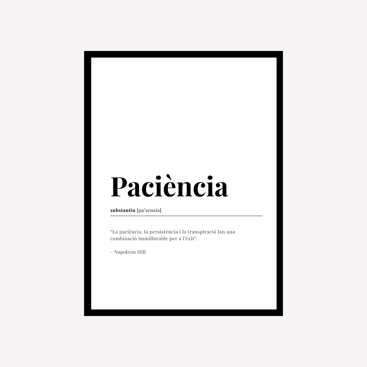 Definición Paciència Català Lámina - DesignPlace