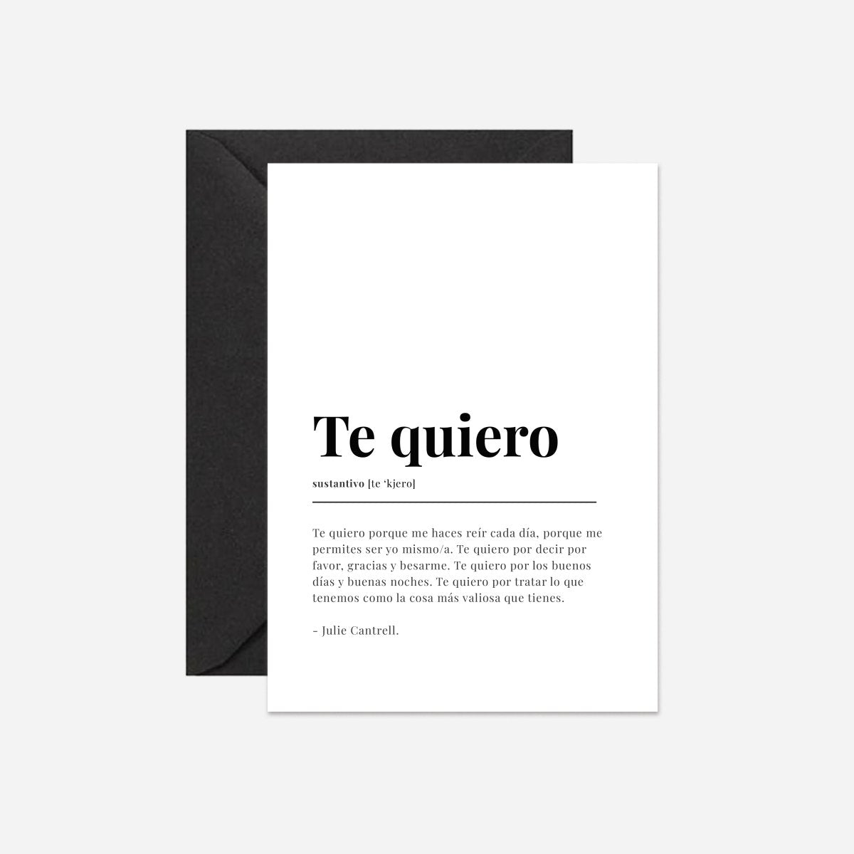 Definición Te quiero Castellano Tarjeta de Felicitación - DesignPlace