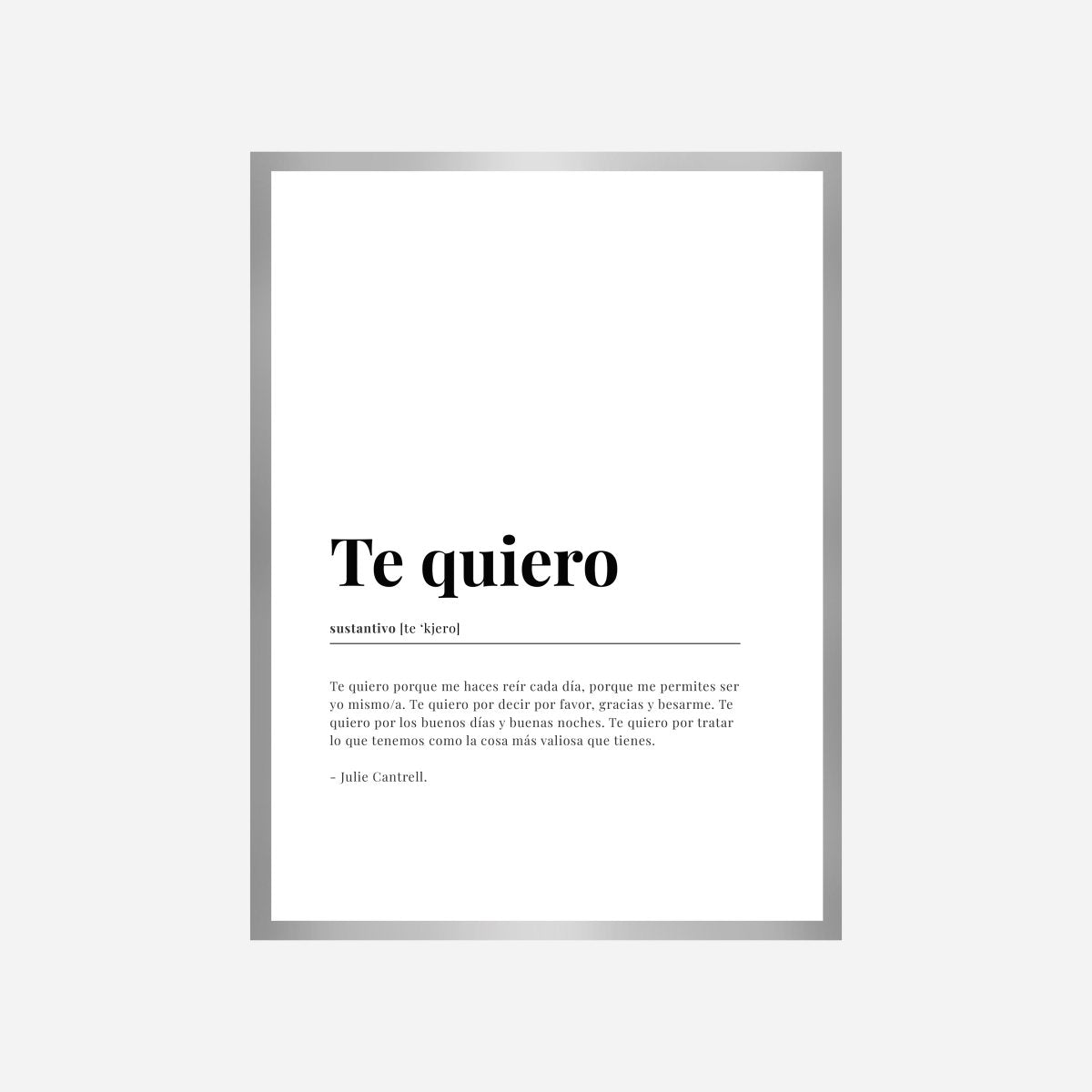 Definición Te Quiero Lámina - DesignPlace