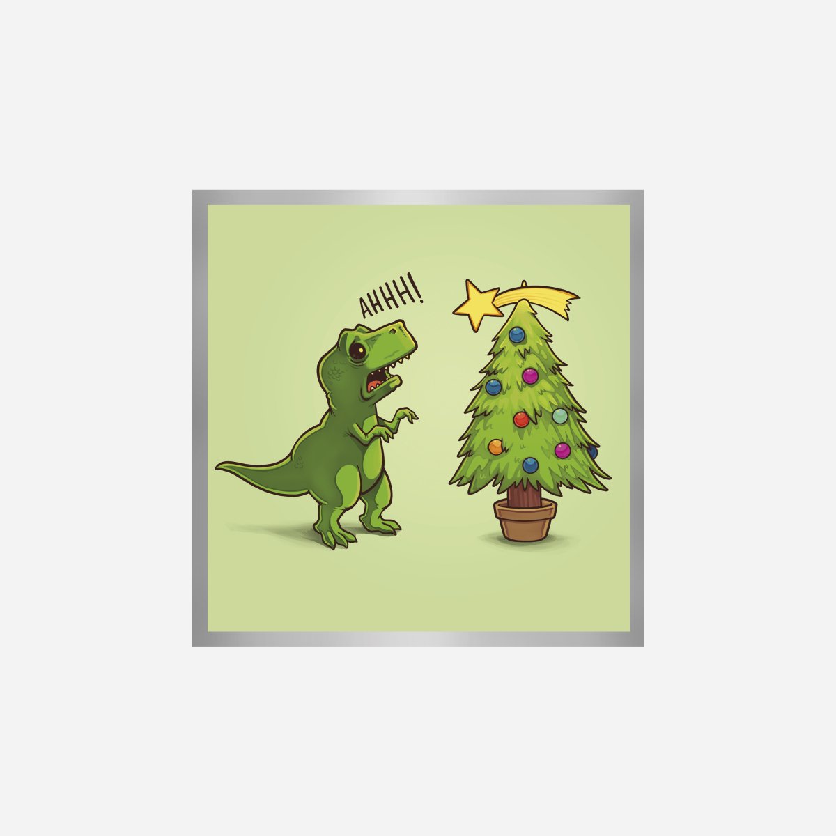 Dino Christmas Art Print - DesignPlace