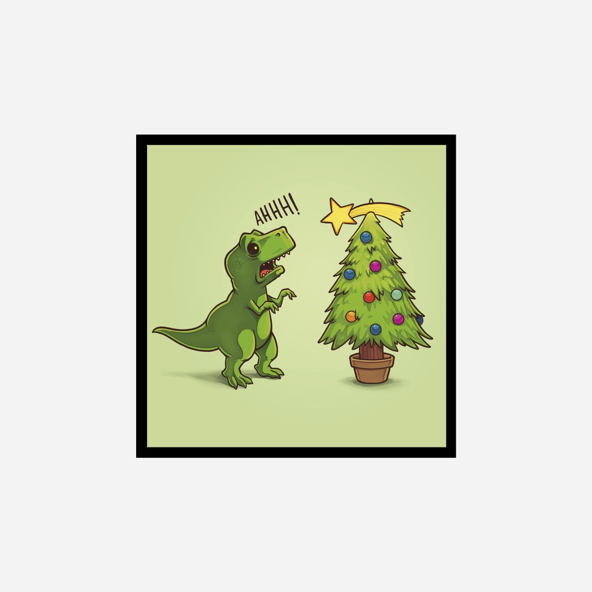 Dino Christmas Art Print - DesignPlace