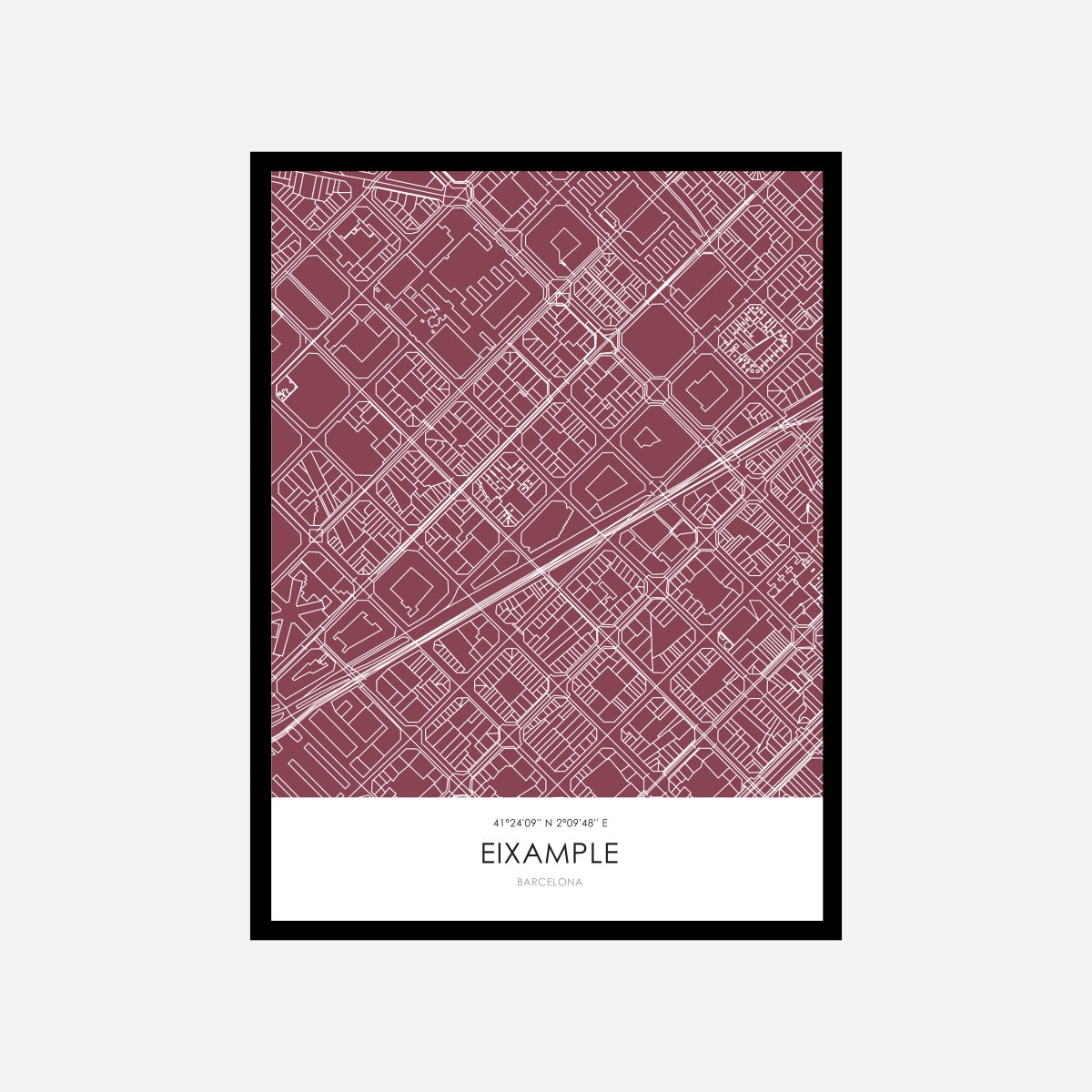 Eixample Line Map Art Print - DesignPlace