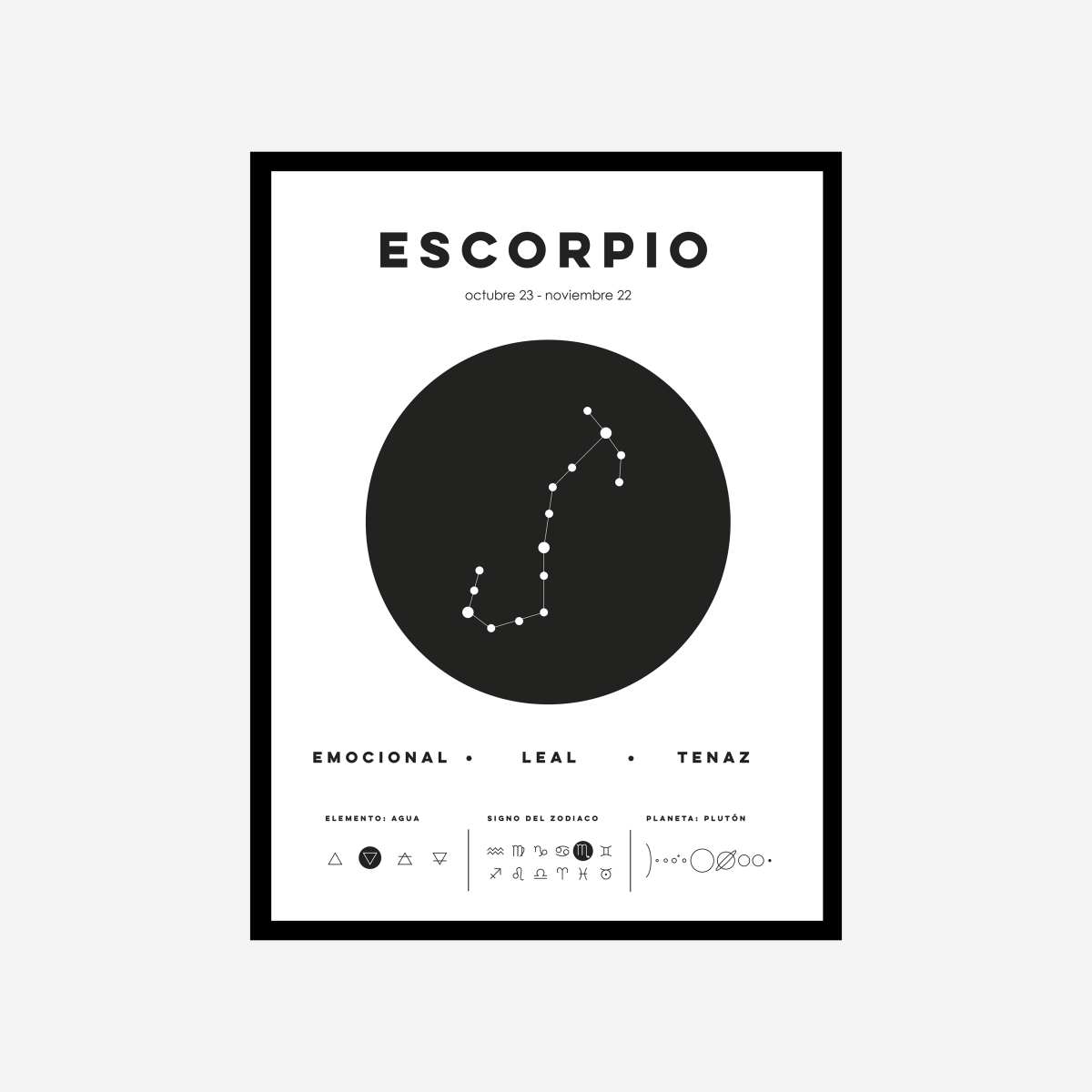 Escorpio Zodiac Sign Art Print - DesignPlace