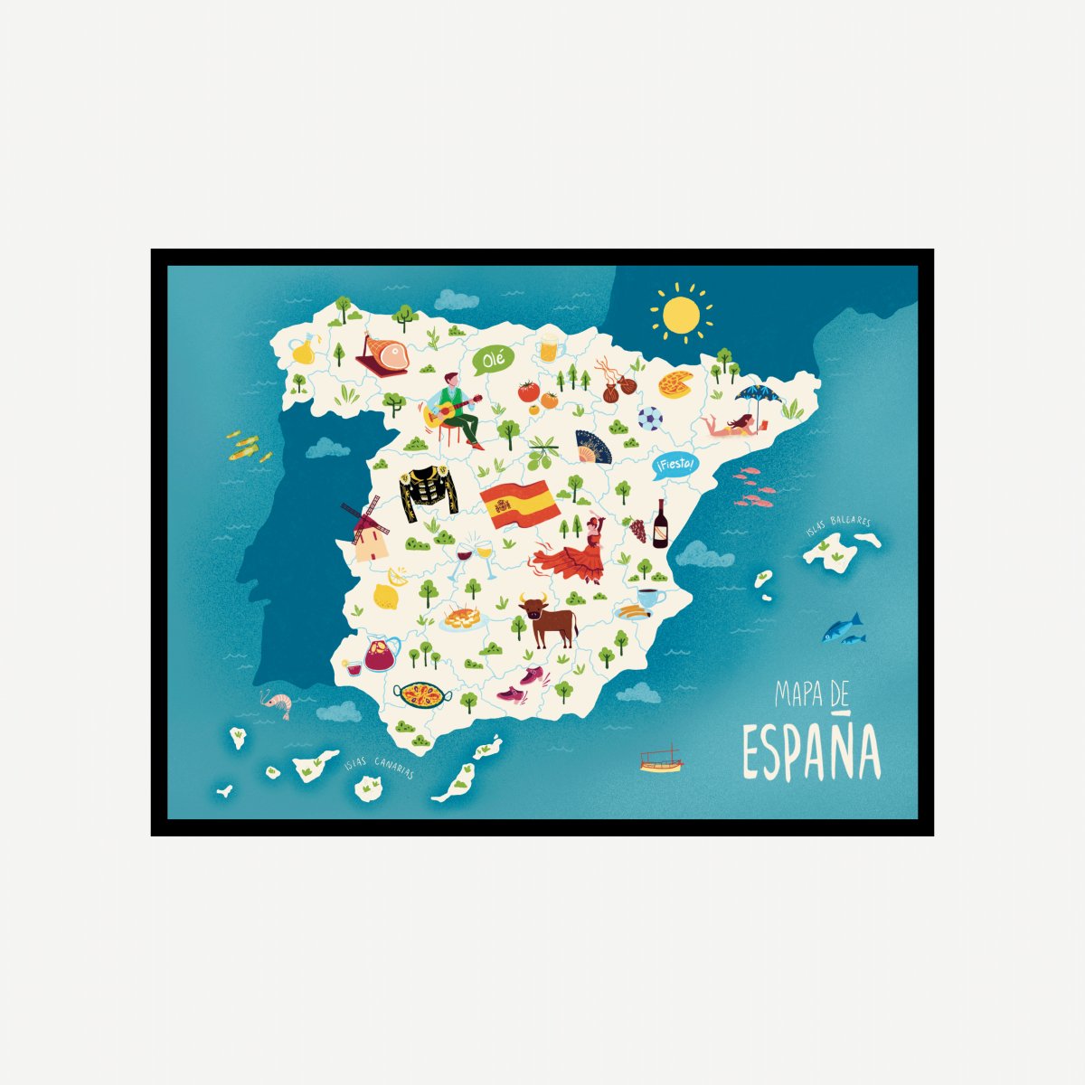 España Mapa Art Print - DesignPlace