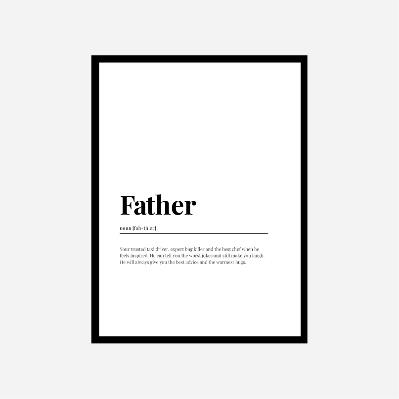 Father Dictionary Art Print - DesignPlace