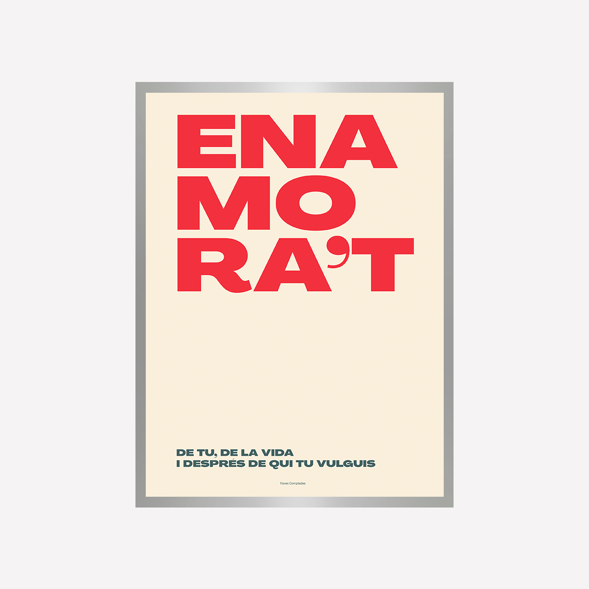 Enamora't Beige Art Print