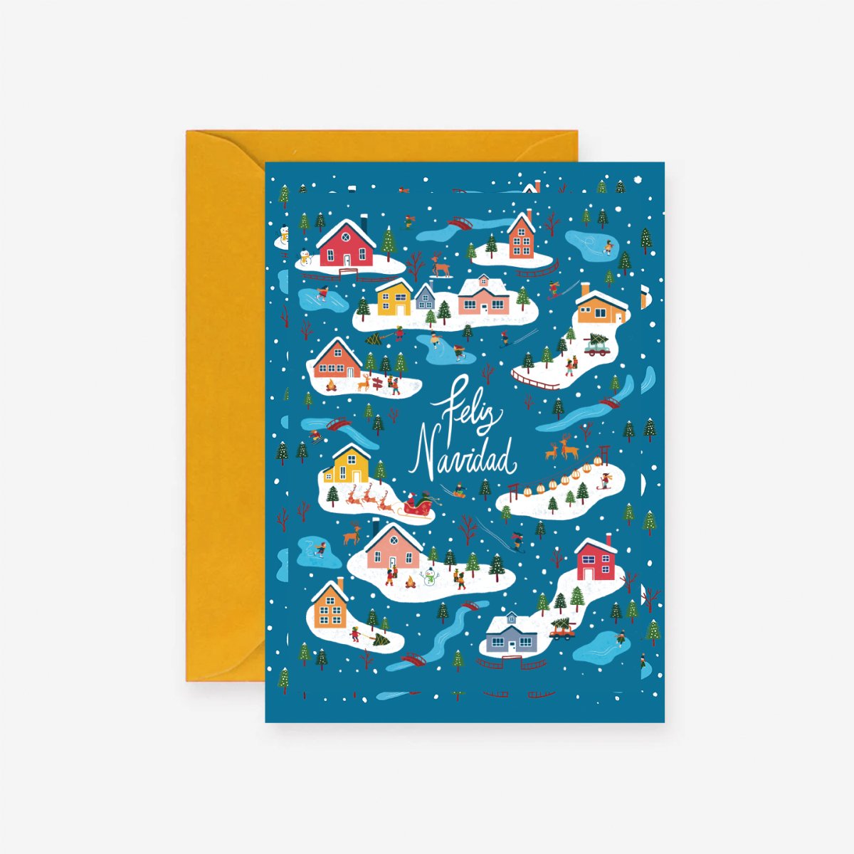 Feliz Navidad Winter Wonderland Tarjeta de Felicitaciones - DesignPlace