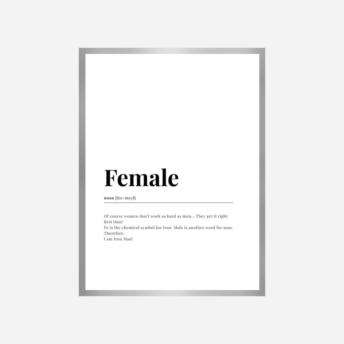 Female Dictionary Art Print - DesignPlace