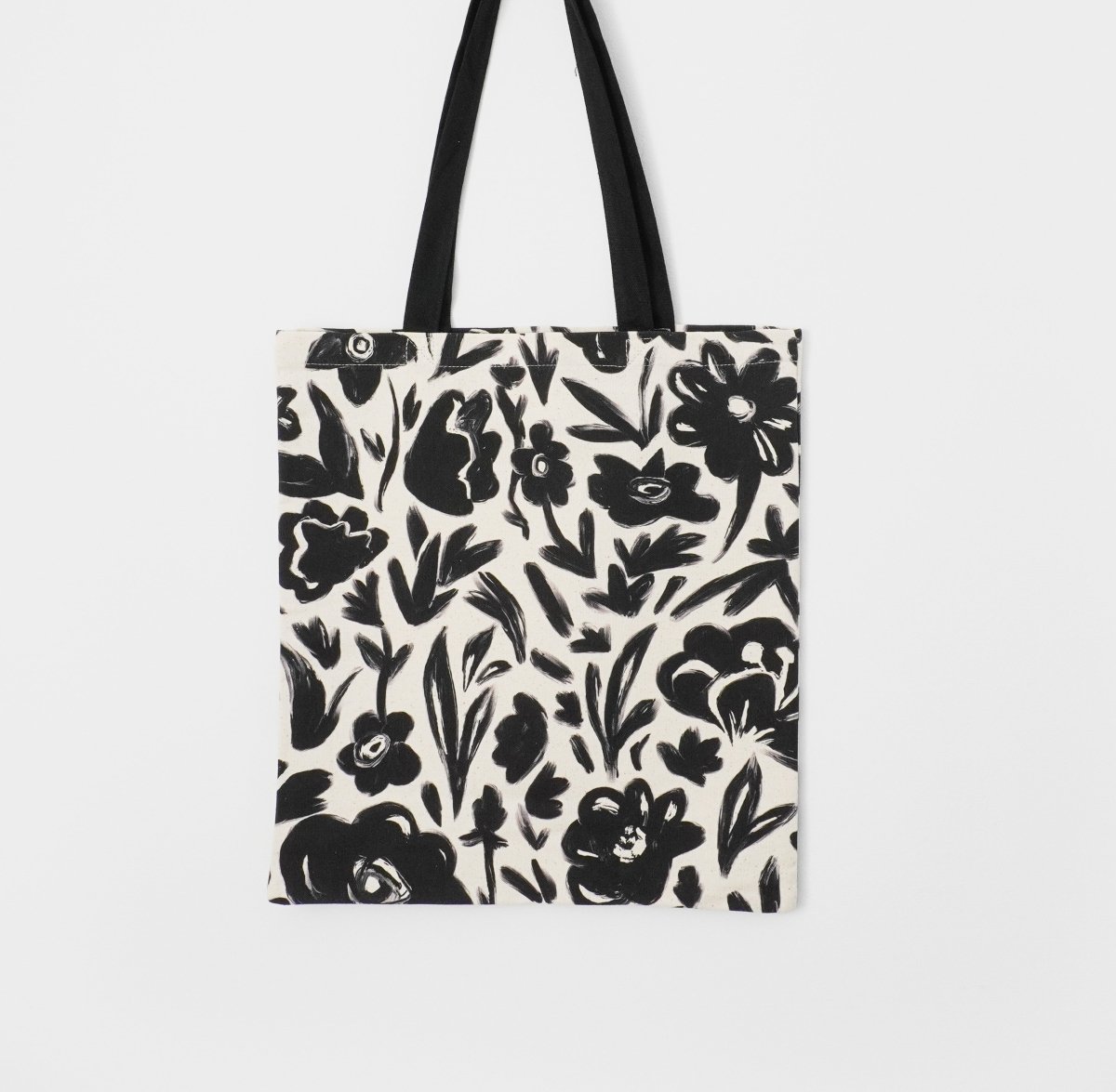 Flores Black & White Tote Bag - DesignPlace