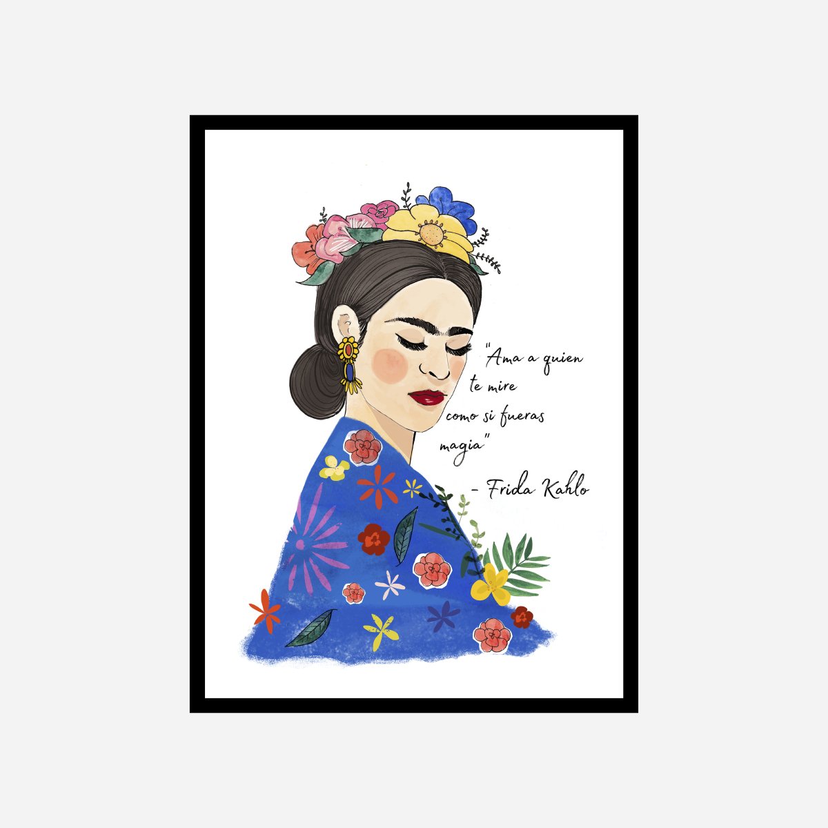 Frida Acuarela Art Print - DesignPlace