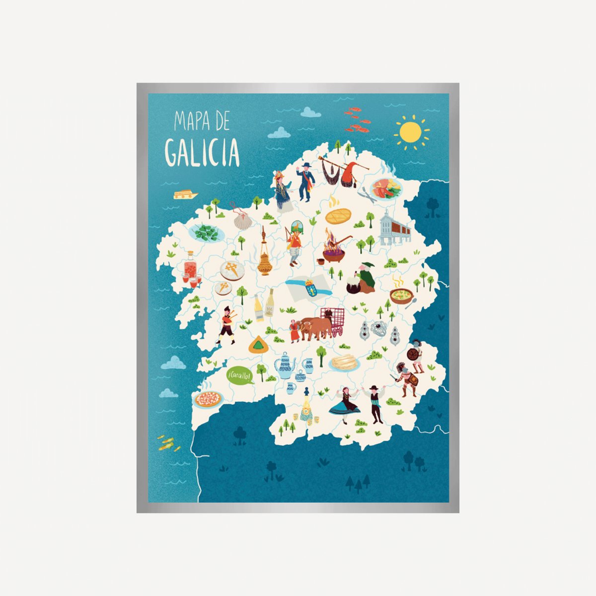 Galicia Mapa Art Print - DesignPlace