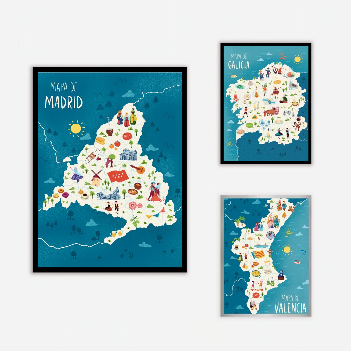 Galicia Mapa Art Print - DesignPlace