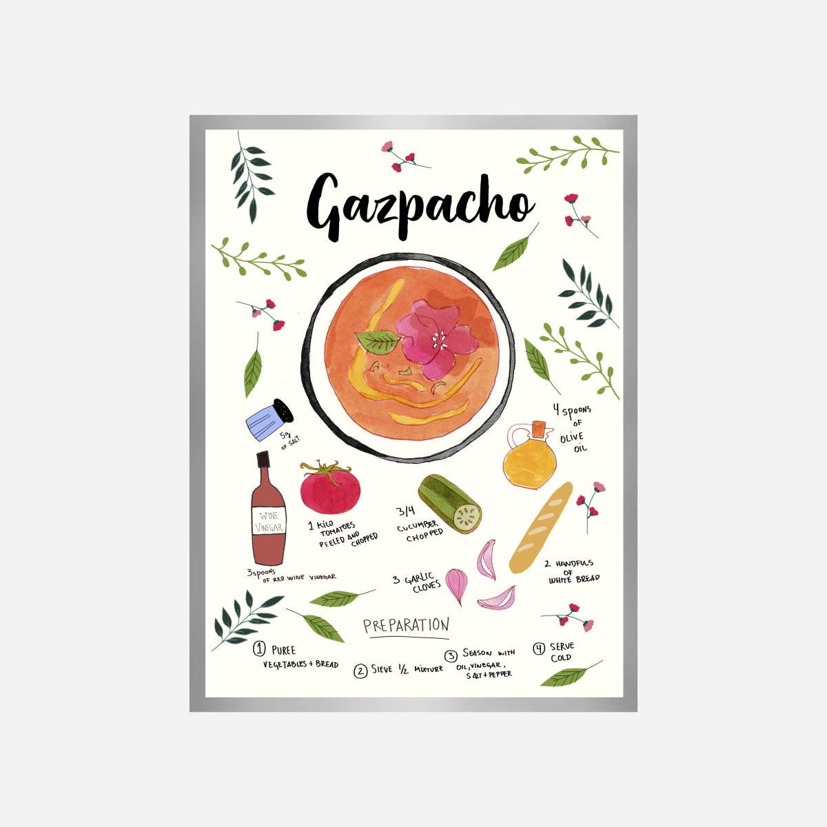 Gazpacho Recipe Art Print - DesignPlace